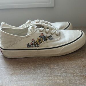 Vans Off-White Sneakers with Floral and Mushroom Embroidery